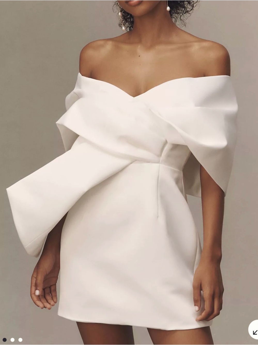 elliatt Anthropologie Wedding White Bow Detail Cocktail Dress BRIDAL!